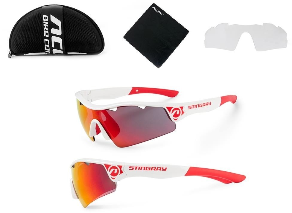 Accent Okulary Stingray białe 2 pary soczewek