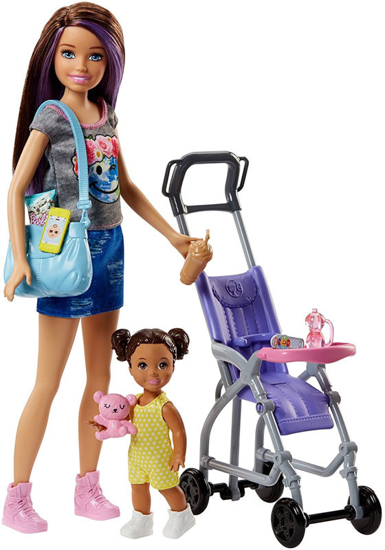 Mattel Opiekunka dziecięca z wózkiem Skipper FJB00