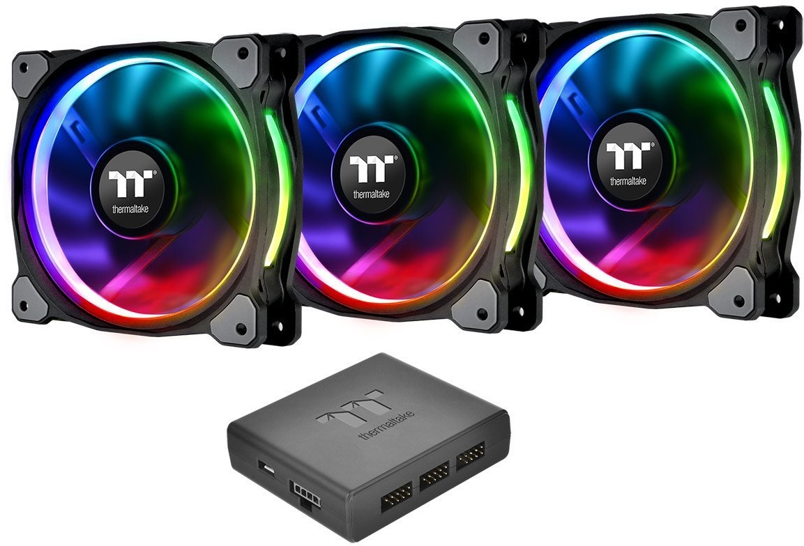 Thermaltake Wentylator Wentylator do obudowy do obudowy Ring 12 RGB Plus TT Premium 3 pack CL-F053-PL12SW-A