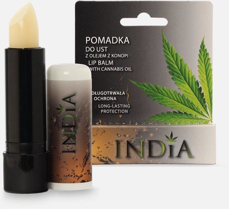 India Pomadka Do Ust Z Olejem Z Konopi 3,8 G