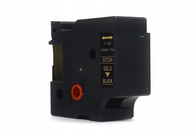 Dymo Taśma D1 Złoty na Czarnym, 24mm x 7m (53724)