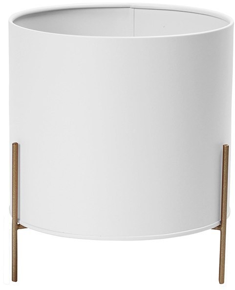 Lumarko Lumarko Osłonka Metalowa Biała Śr. 17 Wys.10cm Na Złotej Podstawce! 1704001205 Alt