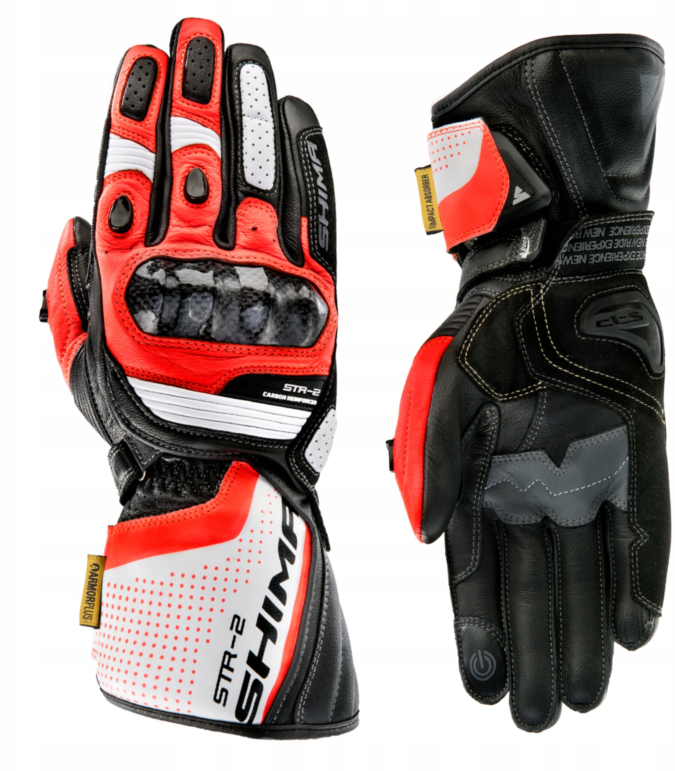 SHIMA Rękawice motocyklowe STR-2 Red Fluo Gratisy