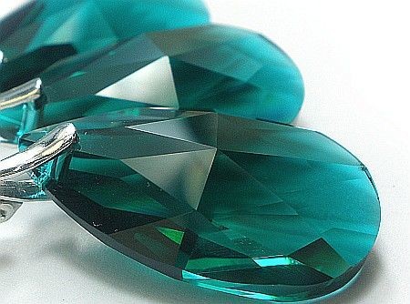 Arande SWAROVSKI duży piękny komplet 28 Emerald srebro 700208
