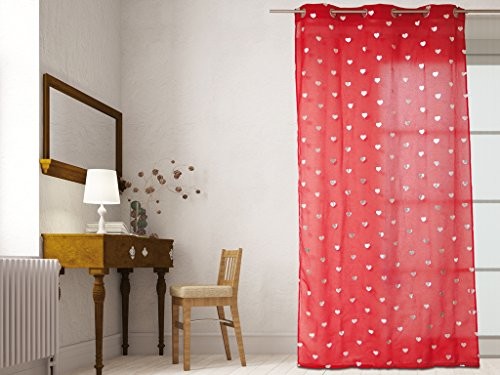 Soleil d'ocre Soleil D 'ocre 036004 Love woal oczkami poliester Czerwony/srebrny 240 x 140 cm 036004
