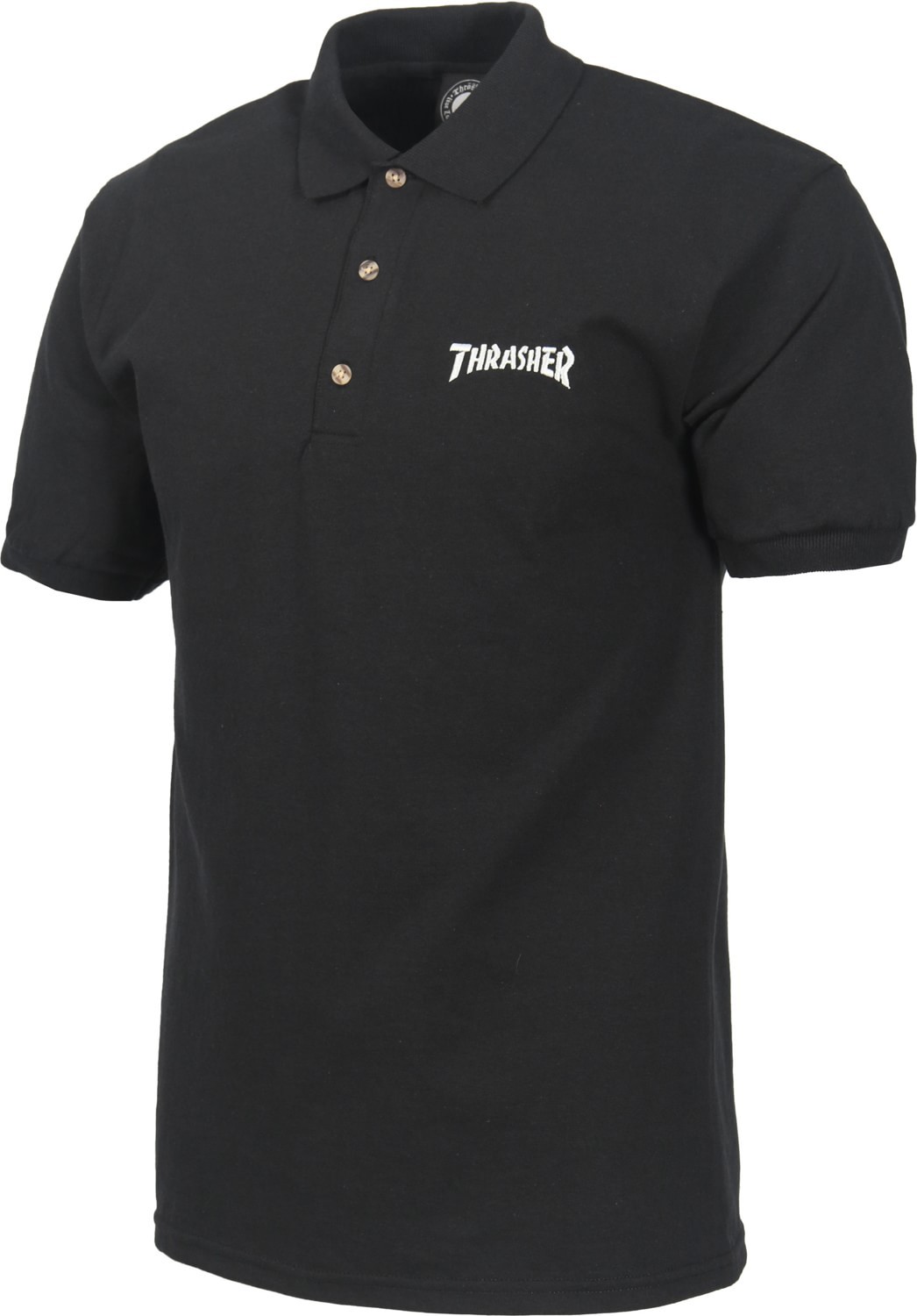 Thrasher t-shirt EMBROIDERED LOGO POLO BLACK