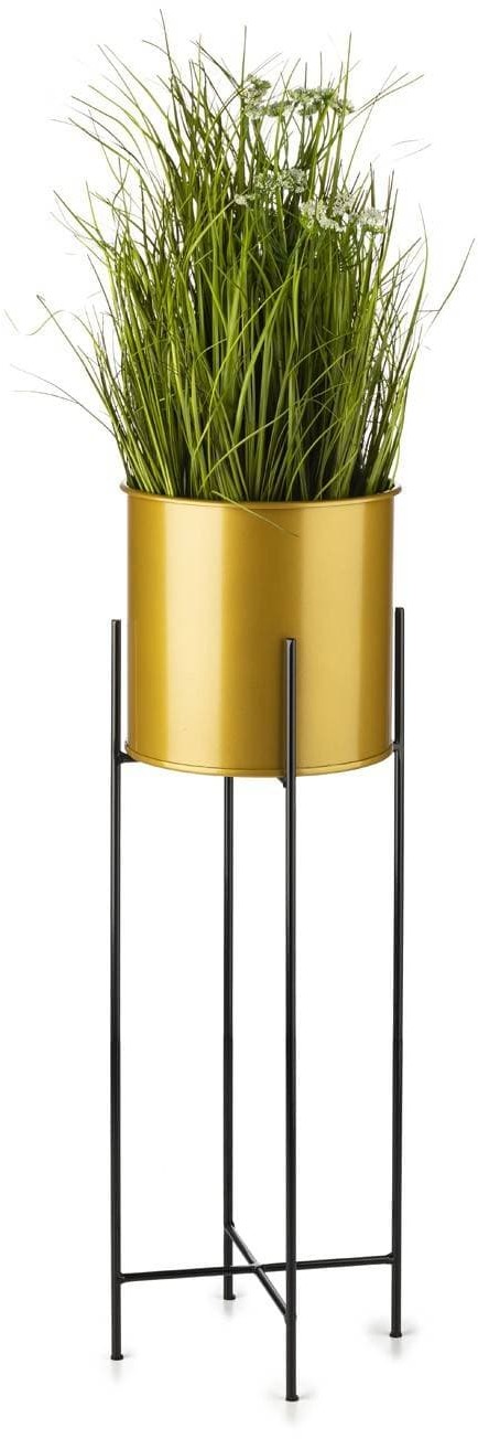Kwietnik z osłonka 75 cm czarno złoty