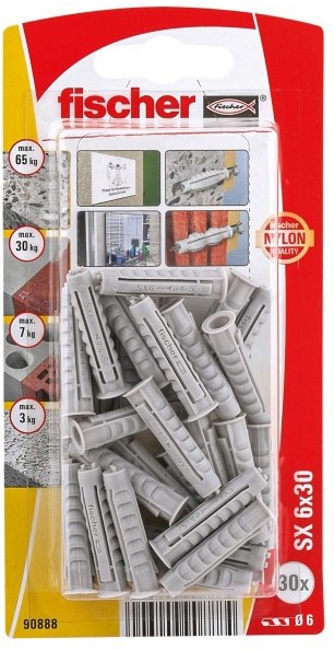 Fischer Kołki rozporowe SX 6 x 30 mm 30 szt. 90888