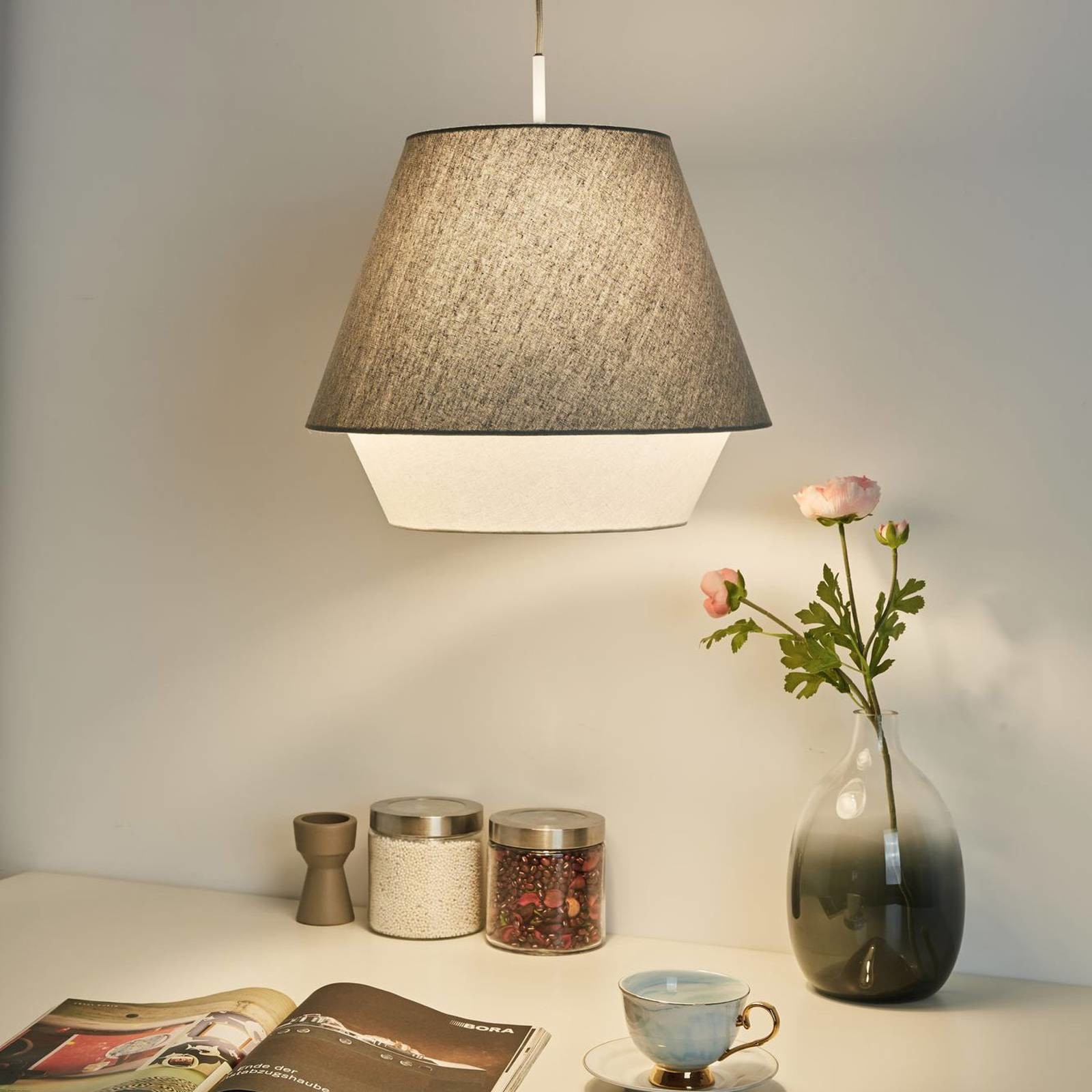 PAULEEN Pauleen Nobel Delight lampa wisząca szara/biała