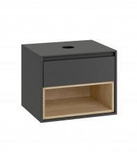 Excellent TUTO Szary/Dąb Szafka z blatem pod umywalkę nablatową 60 cm prod Excellent MLEX.0102.600.GRBL MLEX.0102.600.GRBL