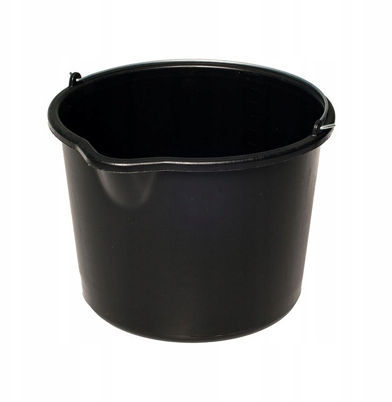 Wiadro wiaderko budowlane gospodarcze czarne 16l