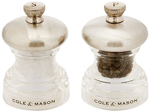 Cole & Mason h302418 Button młynek do 65 MM zestaw na prezent, młynek do soli i pieprzu H302418