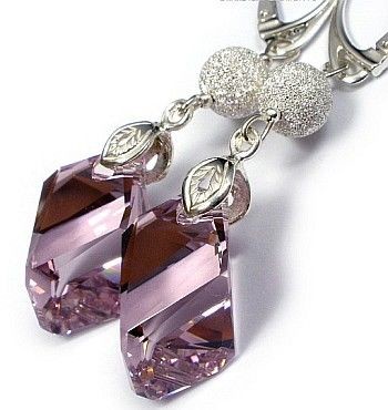 Swarovski piękne srebrne kolczyki 6 KOLORÓW