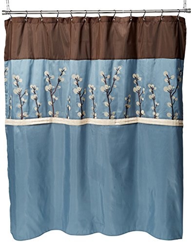 Lush Decor Triangle Home fashions 19259  Cocoa Flower Shower Curtain U19259Q11