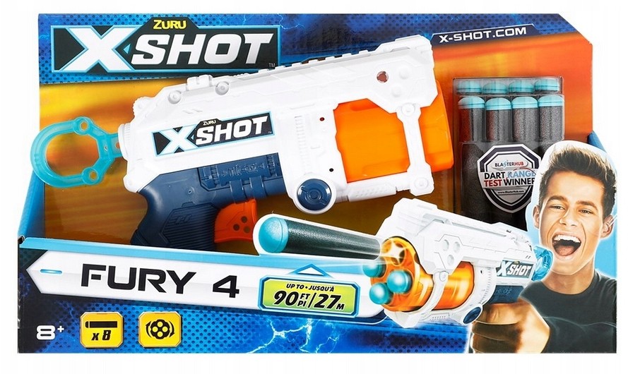 Zuru X-Shot jak Nerf - Fury 4 pistolet na rzutki