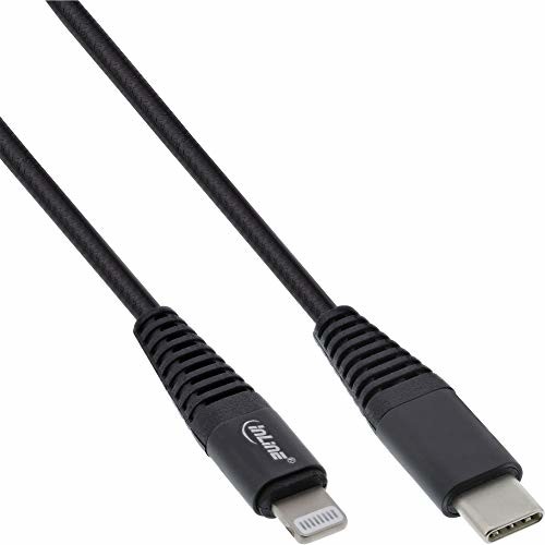InLine 31450B USB-C kabel Lightning do iPada, iPhone'a, iPoda, czarny/aluminium, 1 m 31450B