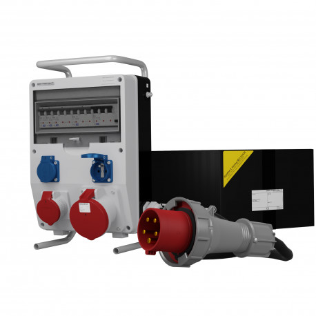 Doktorvolt Rozdzielnica budowlana TD-S/FI 63A 16A 2x230V SKHU z kablem i stojakiem 0311 DV-0311-F