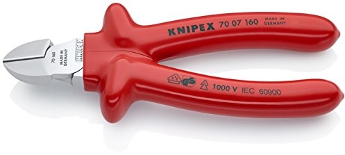 Knipex 70 07 160 szczypce boczne, precyzyjne cięcie do  4,0 MM, obciągnięta izolacją i testowana przez VDE, 160 MM 70 07 160