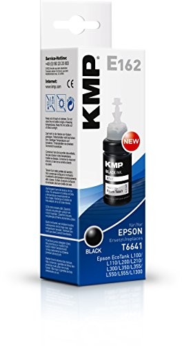 KMP tusz do drukarki do butelki do Epson EcoTank L355, L555, czarny E162