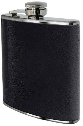 Premier Housewares piersiówka ze stali szlachetnej przypominającej czarną skórę, 236 ml 0508255