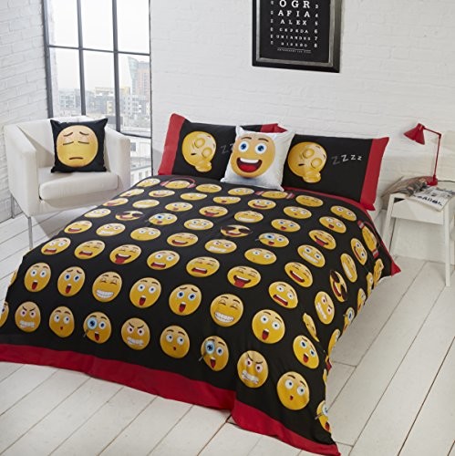 SMAR.T Emoji Duvet Bed Sheet Cover Set Smart Bedding