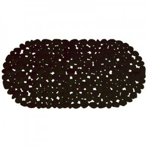 MSV Wzornictwo z kamienia  140882 wkładka do wanny z PCW, krzemionka, 35 x 68 x 0,1 cm, czarna 1453/140882