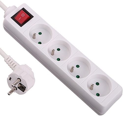 Electraline Basic gniazdko wielokrotne, z przełącznikiem, długość 1,5 m, przekrój 3G1 mm2, białe 32004