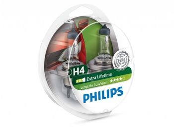 Philips Żarówki halogenowe Philips LongLife EcoVision H4 12V 60/55W 2 szt E13-3436