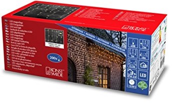 Konstsmide Kurtyna świetlna-eisregen netzbetrieben 200 LED (jednokolorowy) z bursztynu (2761-802)