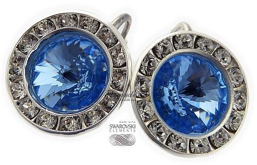 Swarovski ozdobne kolczyki SAPPHIRE PARIS SREBRO