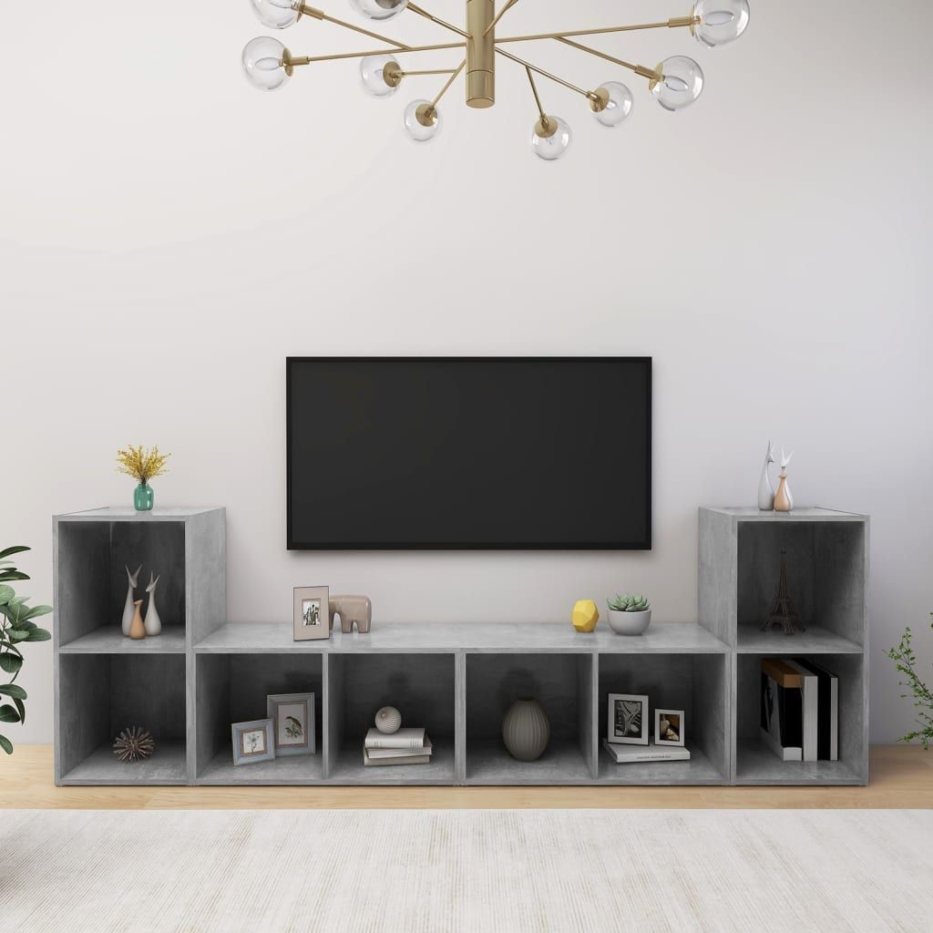 vidaXL Lumarko Szafki TV, 4 szt., szarość betonu, 72x35x36,5 cm, płyta wiórowa 3079974