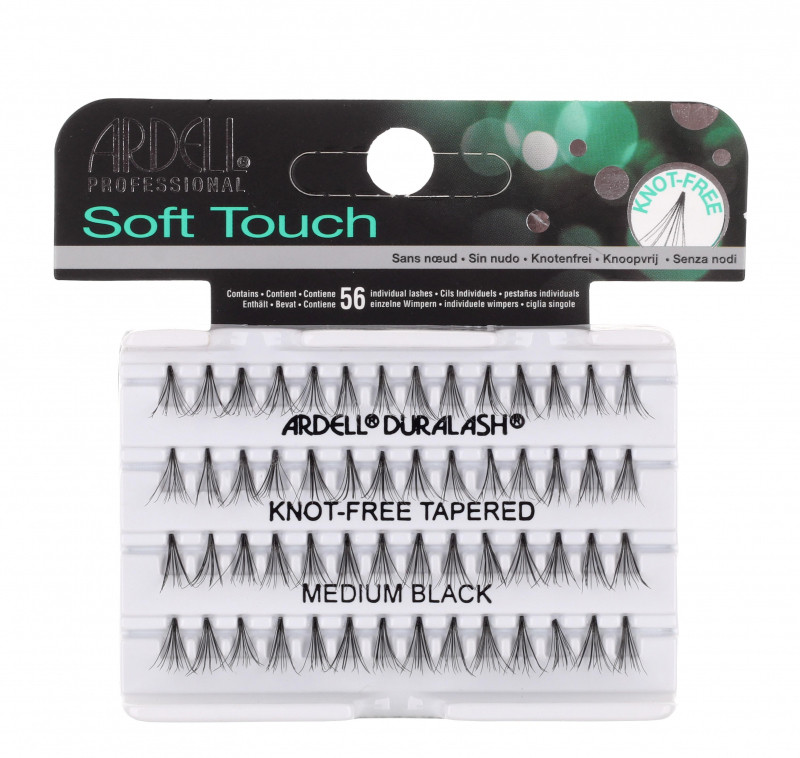 Ardell Soft Touch - Subtelne rzęsy w kępkach - 662840 - KNOT-FREE TAPERED - MEDIUM BLACK