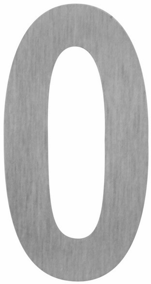 Cyfra 0 z tworzywa 180 mm srebrna