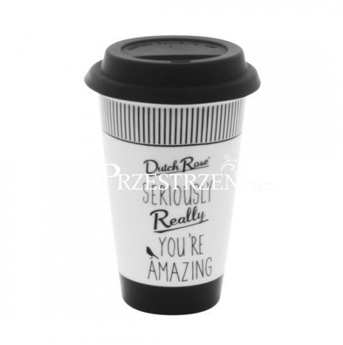 Dutch rose PORCELANOWY KUBEK PODRÓŻNY COFFE TO GO DUTCH ROSE - REALLY YOU RE AMAZING 174269