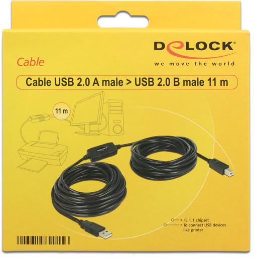 Delock Kabel USB-A 2.0 - USB-B 2.0, 11 m