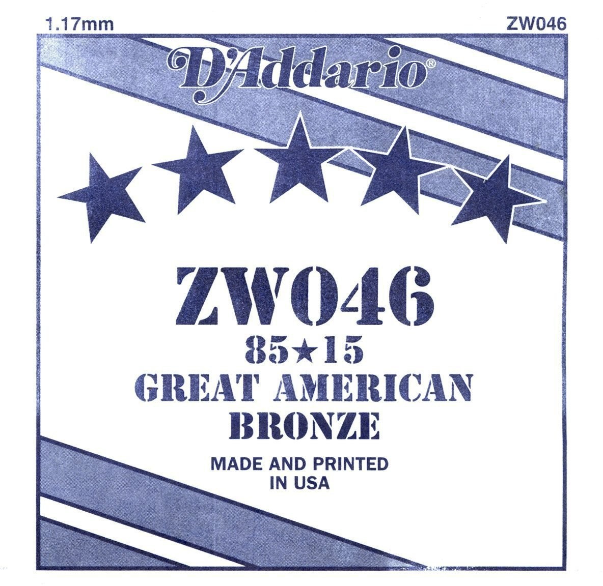 D'Addario zw046 Bronze-indywidualnej struny do gitary 0,12 cm (0,046 cala) ZW046