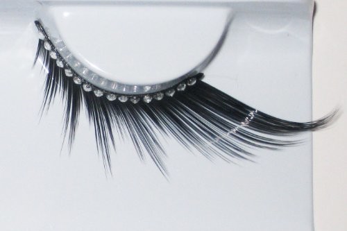 Eulenspiegel przez  rzęsy, czarna ze strasem, taśma 4028362000878