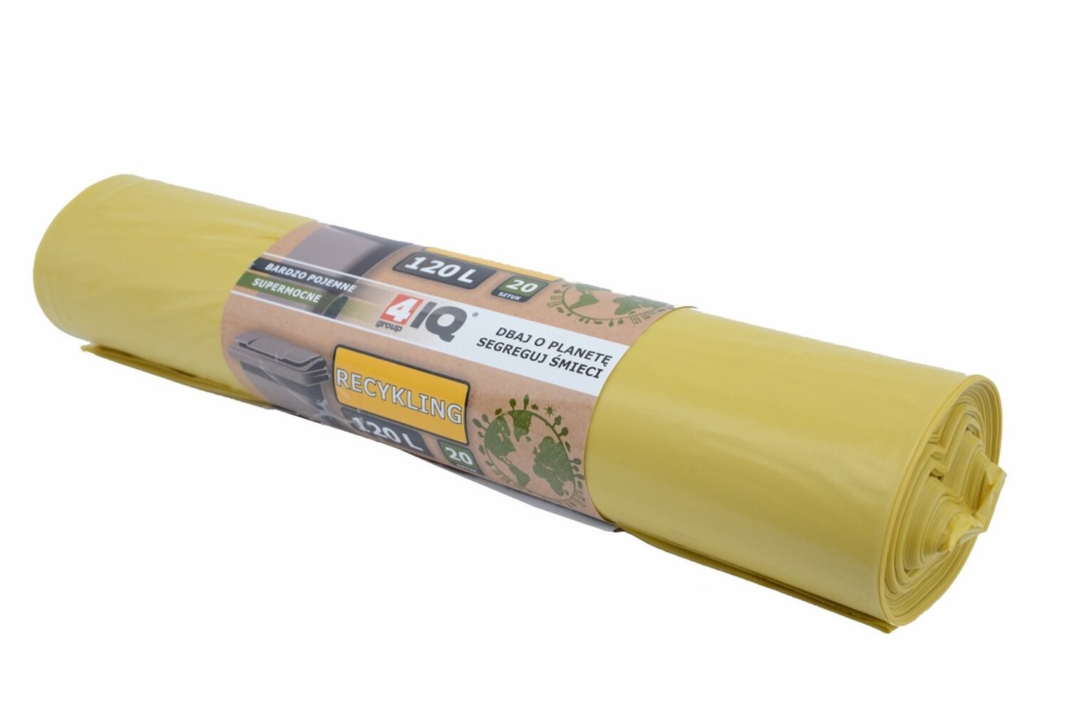 4IQgroup 4IQ Worki do recyclingu żółte 120 L 20 szt