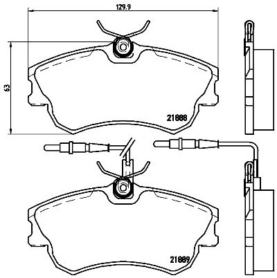 BREMBO Zestaw klocków hamulcowych, hamulce tarczowe P 68 023