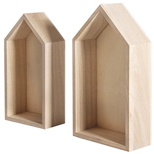 Rayher Hobby Rayher 62695000 ramki drewniane domy, FSC Mix Credit, 17 x 9 x 4 cm + 15 x 7,5 x 4 cm 62-695-000