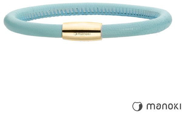 Manoki Niebieska bransoletka damska ze skóry, baby blue -