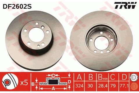 TRW Tarcza hamulcowa DF2602S