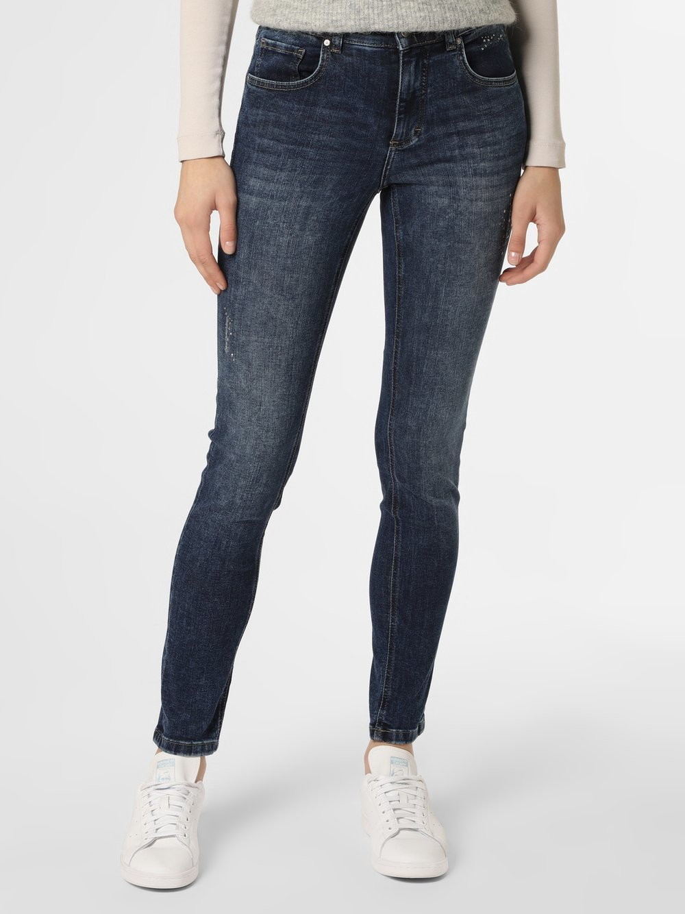 Angels Angels - Jeansy damskie  Skinny Destroyed Glam, niebieski