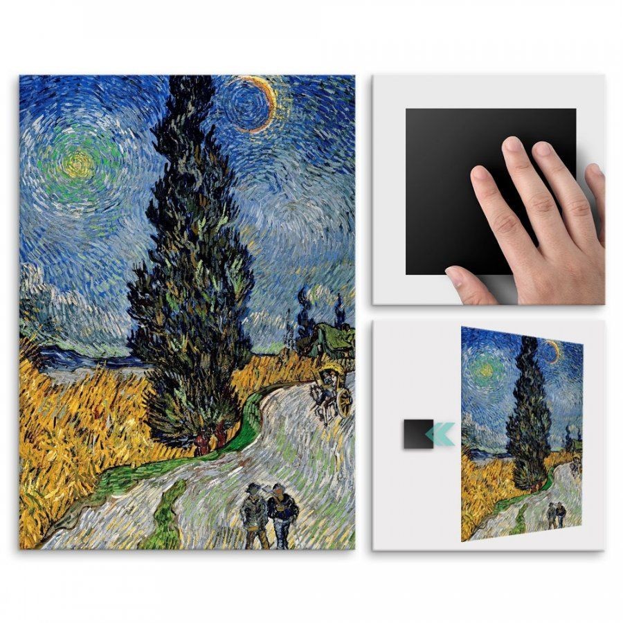 Pix4home Plakat metalowy Vincent Van Gogh Country Road in Provence by Night M POS-M-02136