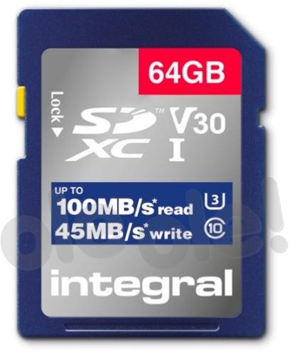 Integral High Speed SDXC V30 UHS-I U3 64GB KC_46998-0