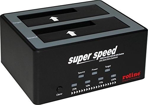 Rotronic ROLINE 16014122 SATA HDD Docking Station, USB 3.0, funkcja HD-duplizier-czarna 16014122