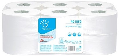 Papernet 401850 specjalny papier toaletowy Mini Jumbo, pulpa Pure, biały (Pack 12) 401850