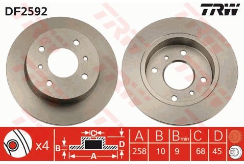 TRW Tarcza hamulcowa DF2592