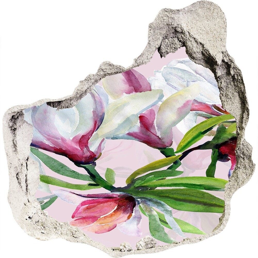 Wallmuralia.pl Naklejka 3D dziura na ścianę Kwiaty magnolii