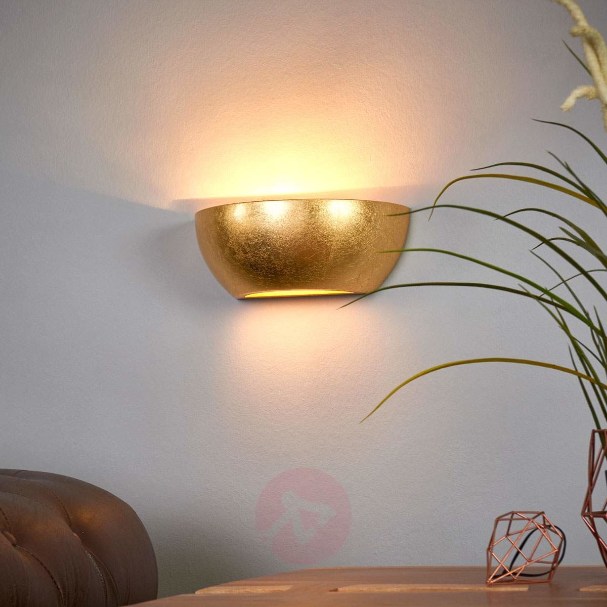 Lampa ścienna Kolja ze złotą folią